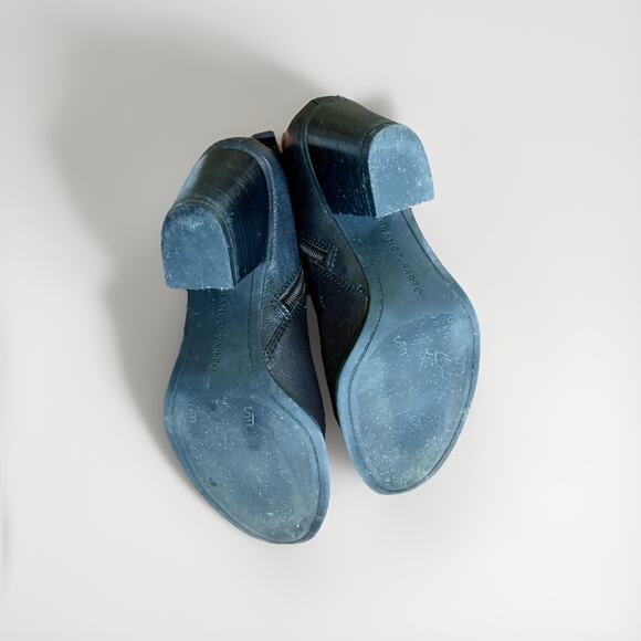 BLK LTR Franco Sarto Ankle Zip Booties Classic Western Moto Grunge Punk Goth 7.5 - Picture 9 of 16